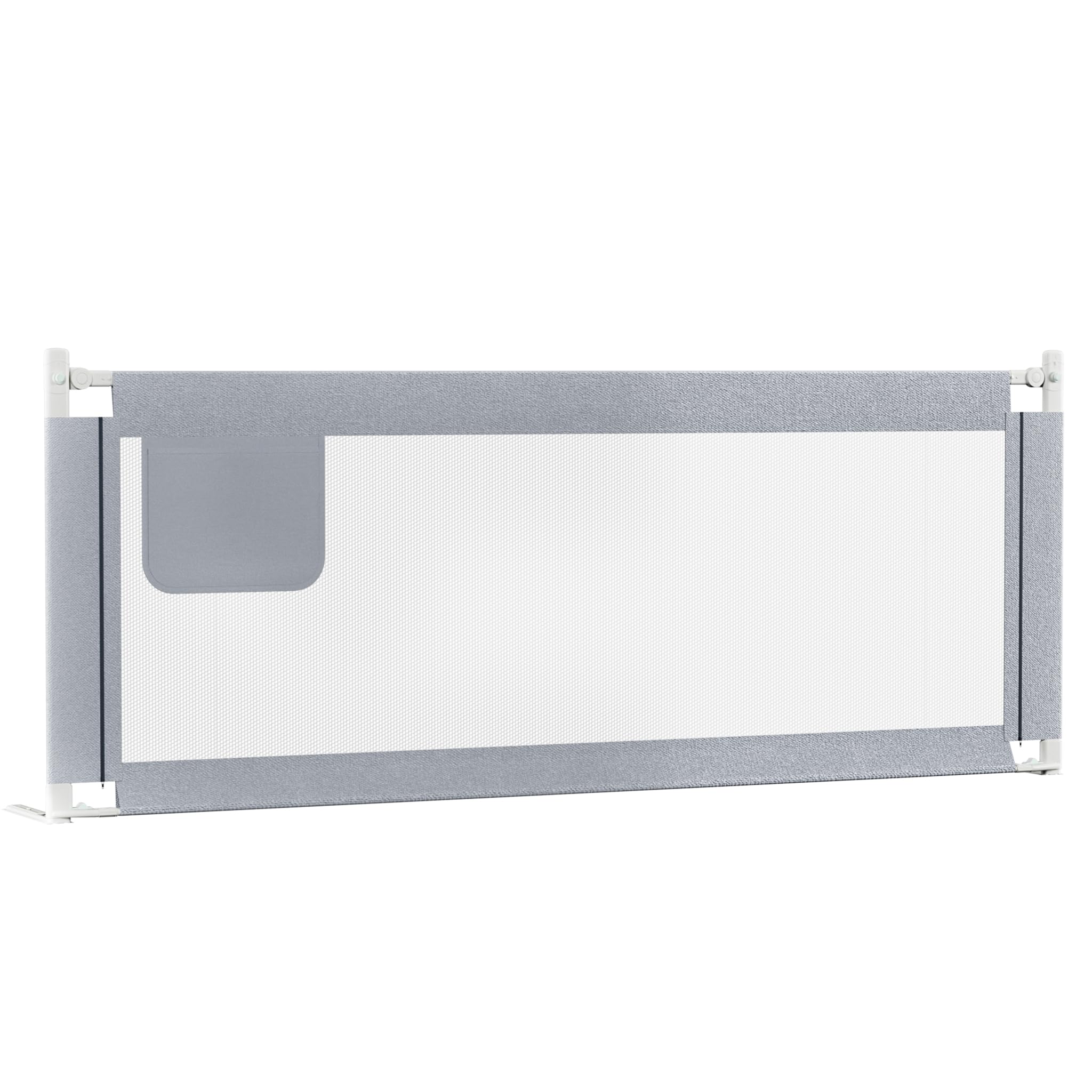Froadp Parque Infantil Plegable Carril de Cama Ajustable en Altura con Doble Bloqueo Protección Cinturón Fijo y Malla Transpirable Portátil Valla de Seguridad Adecuado para Mayoría Camas(180cm)