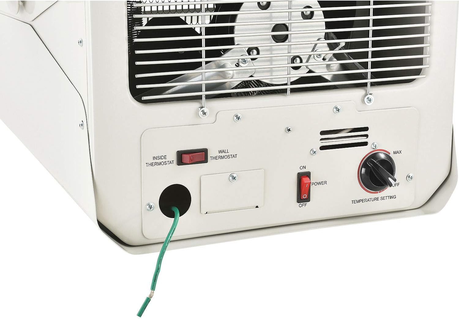 Global Industrial 34129 BTU Unit Heater, Horizontal Downflow Fan Forced Heater with Manual Thermostat, 10KW, 240V, 1 or 3 Phase, 18-1/8"W x 16-3/4"D x 16-1/6"H