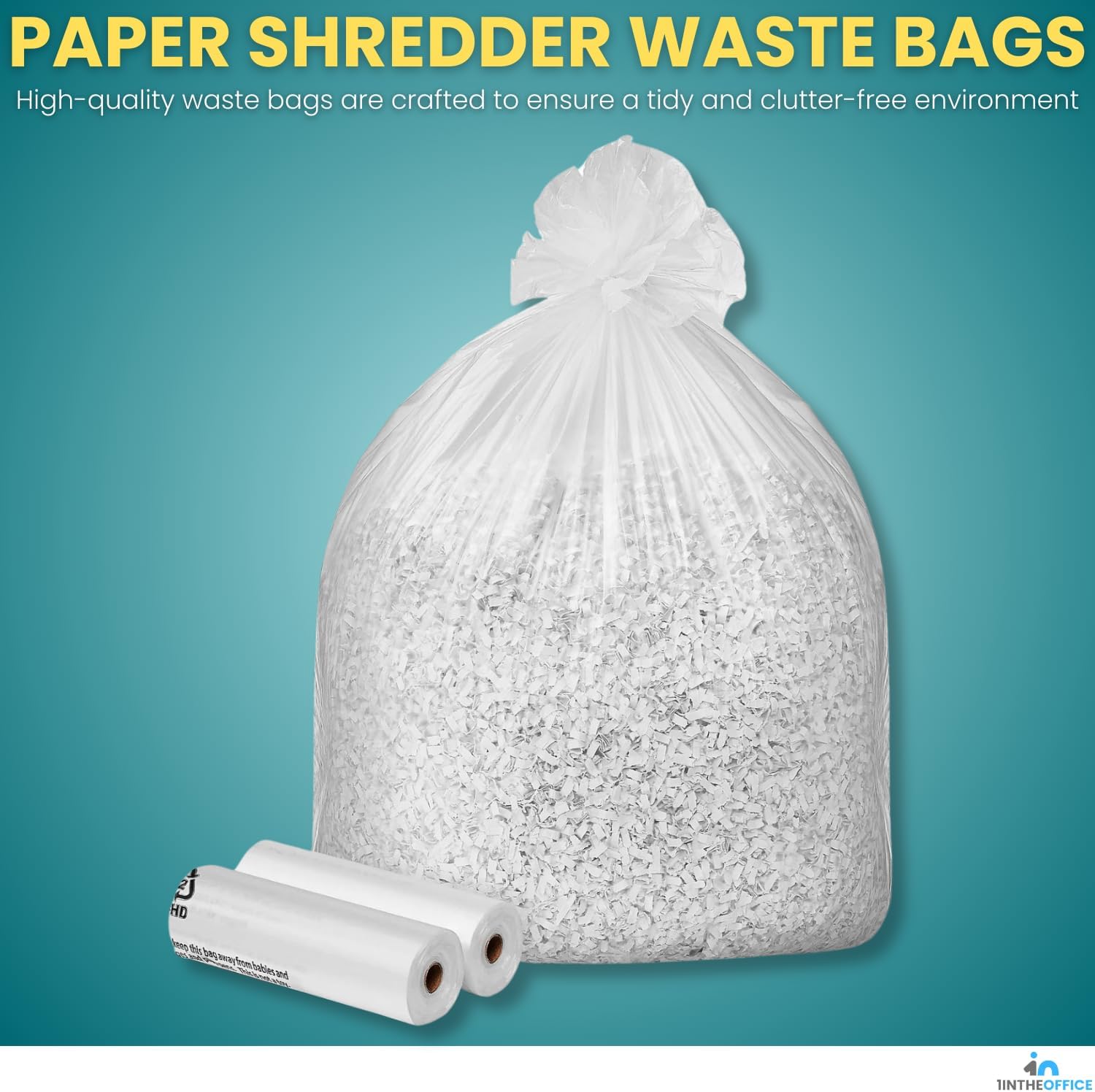 1InTheOffice Shredder Bags 15.8 Gallon, Paper Shredder Waste bags 15.8 Gal., 50/Box