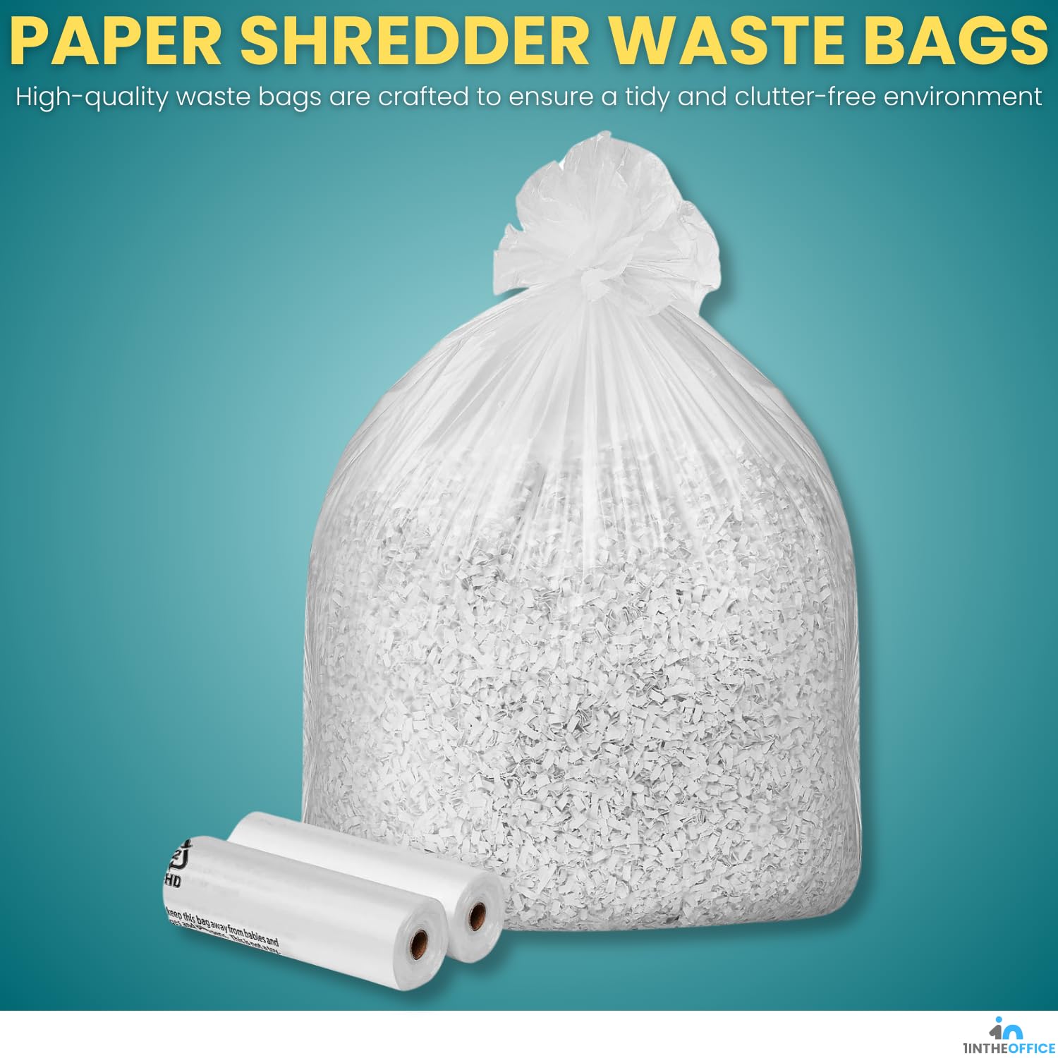 1InTheOffice Shredder Bags 15.8 Gallon, Paper Shredder Waste bags 15.8 Gal., 50/Box