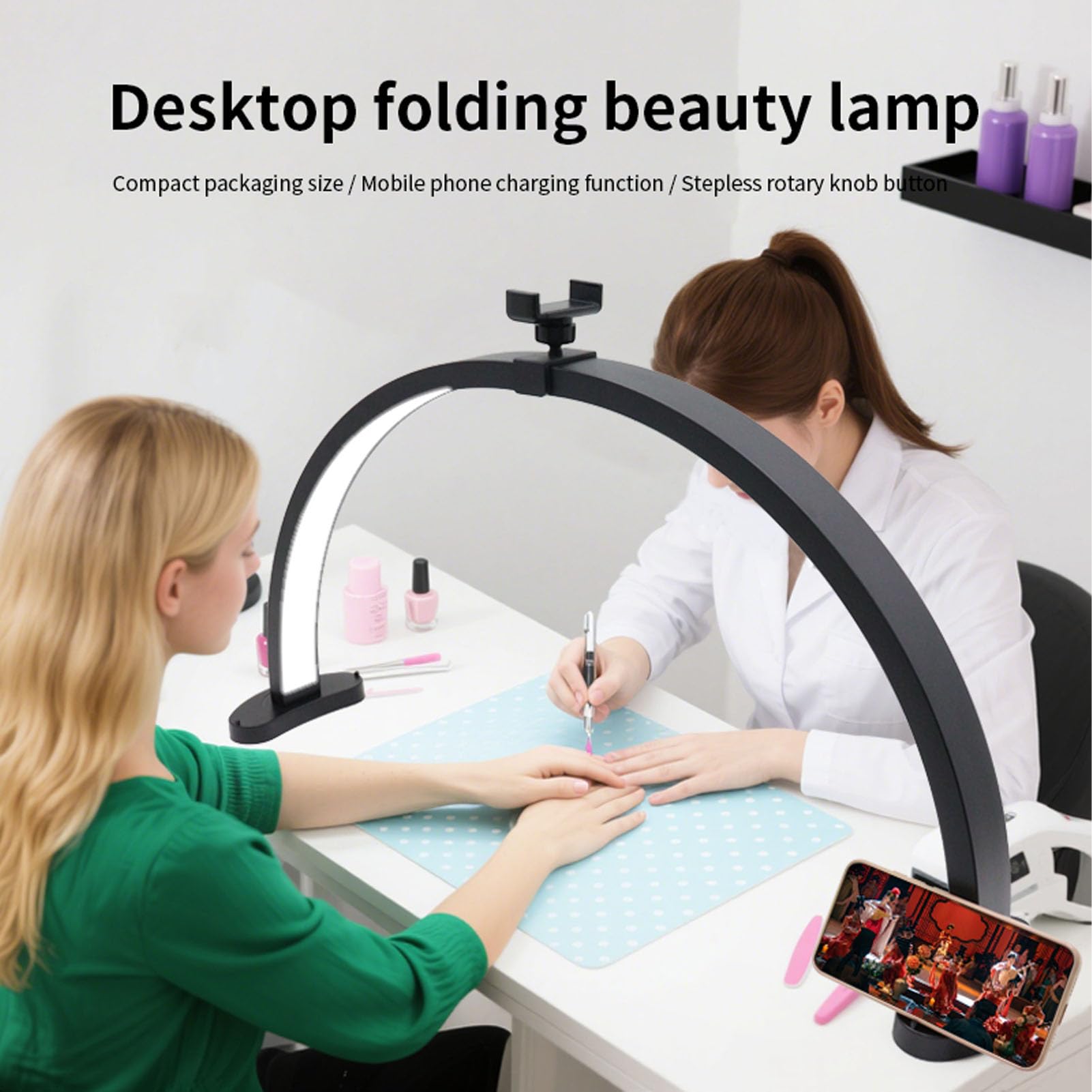 40W LED Half Moon Light do stanowiska do manicure (wtyczka UE)