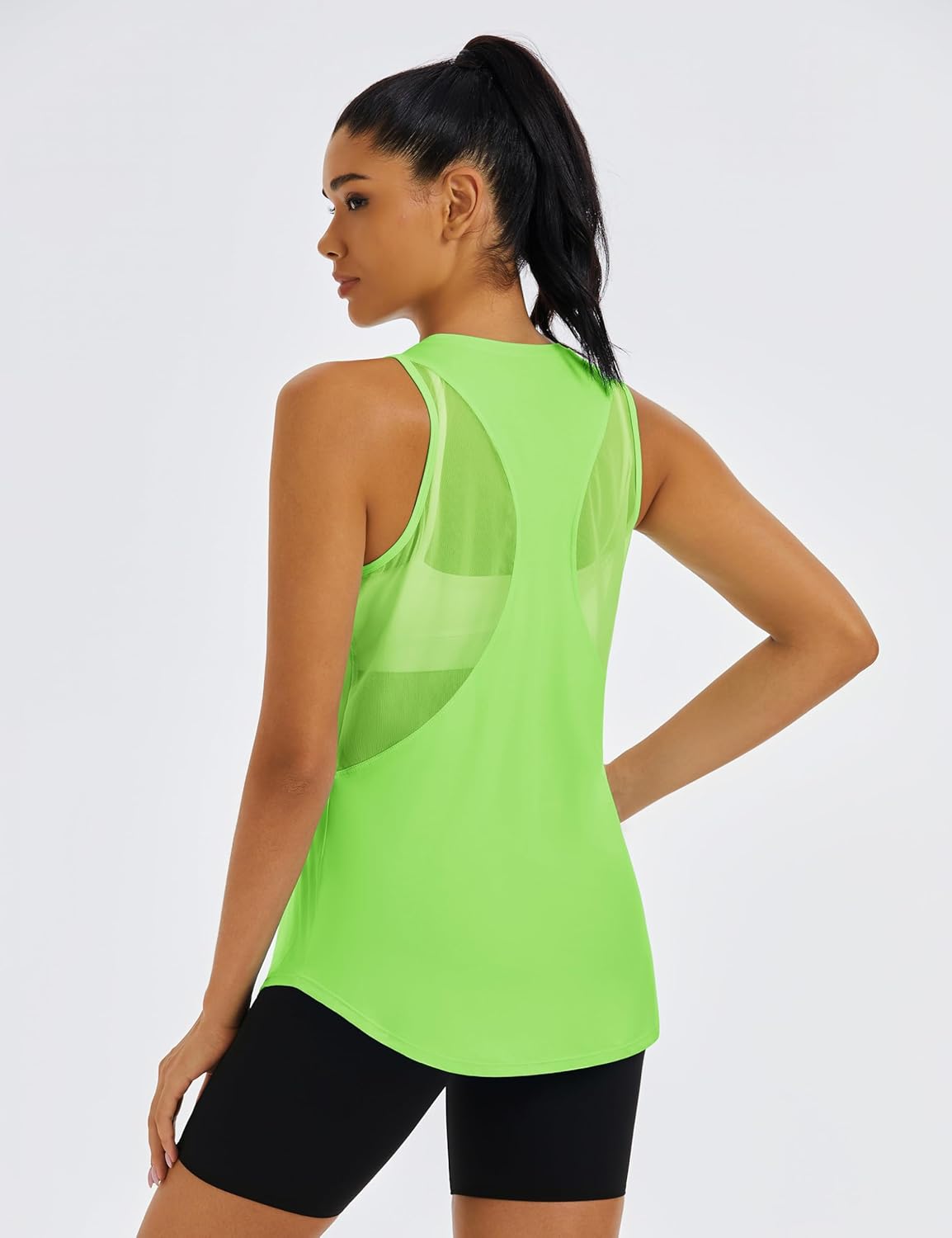 MAGCOMSEN Womens Workout Tops Racerback Tank Tops Mesh Back Breathable Sleeveless Quick Dry Running Athletic Shirts - Image 3