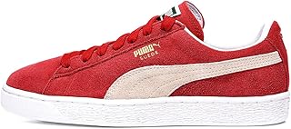 puma red suede sneakers
