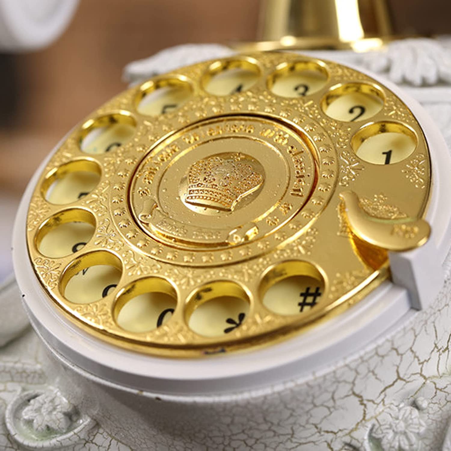 WangXLDD Klasyczny telefon w stylu retro w stylu vintage z przyciskiem staromodny telefon stacjonarny na biurko do domu biura hotelu i baru