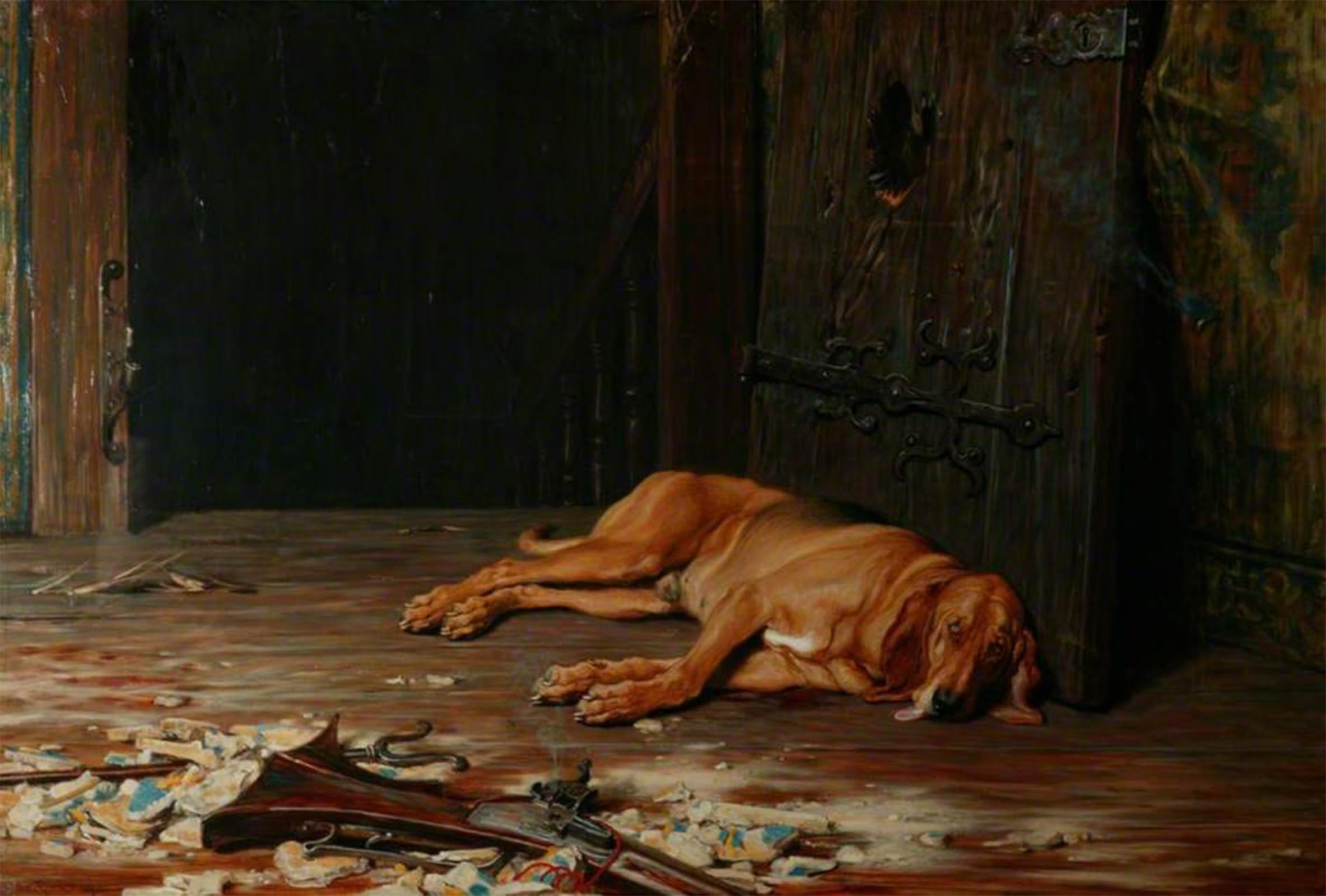 Cuadro de graffiti Briton Riviere de 60x90cm para tapar paredes vacías 5