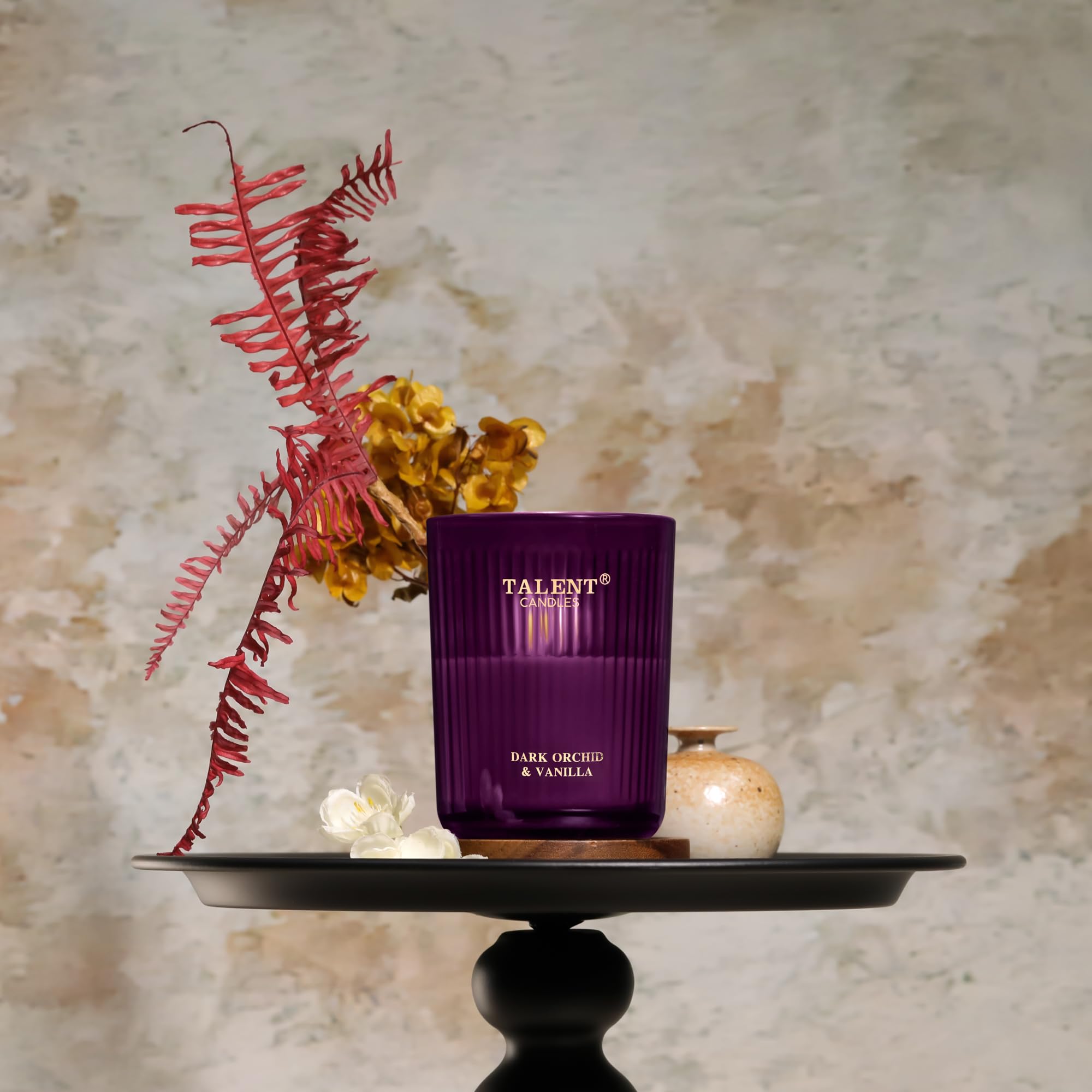 TALENT Duftkerzen, Aromatherapiekerze aus natürlichem Sojawachs, 8,4 Unzen im traditionellen Stil, Kerzengeschenke für Frauen und Männer, Heimdekoration, Dunkle Orchidee und Vanille
