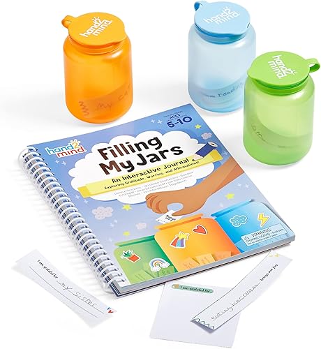 Miniatura 8 de hand2mind Llenando Mis Frascos - Diario Interactivo, Actividades de Mentalidad de Crecimiento y Gratitud para Niños, Afirmaciones Positivas para