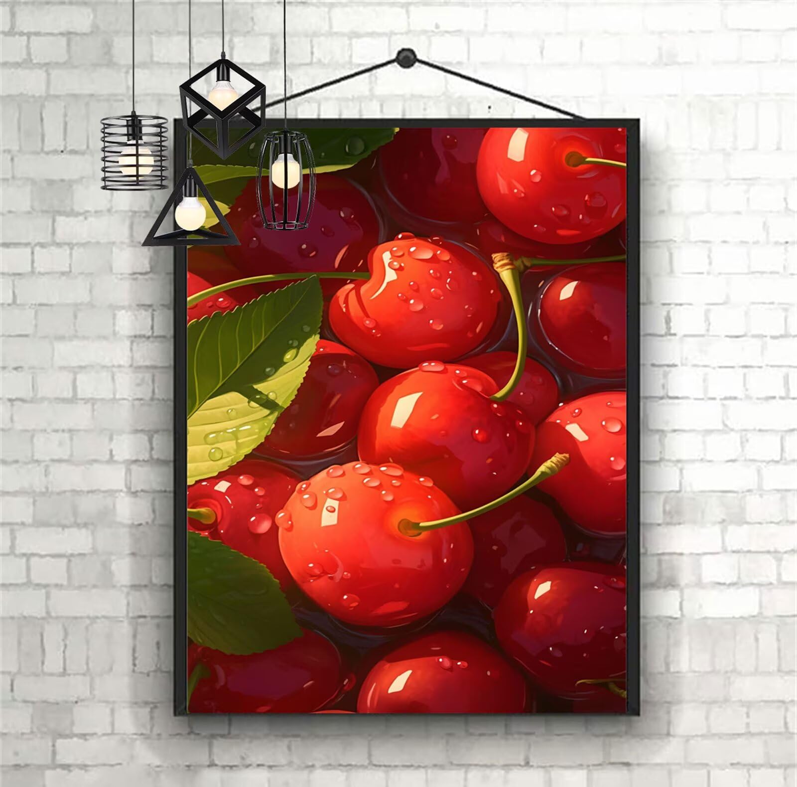 Diamentowe malowanie czerwone diamentowe dzieci 100x150cm 2025 diamentowe malowanie owoce, DIY diamentowe rysunki ścieg krzyżykowy rzemiosło dla dorosłych, obraz diamentowy dekoracja domu prezenty dla