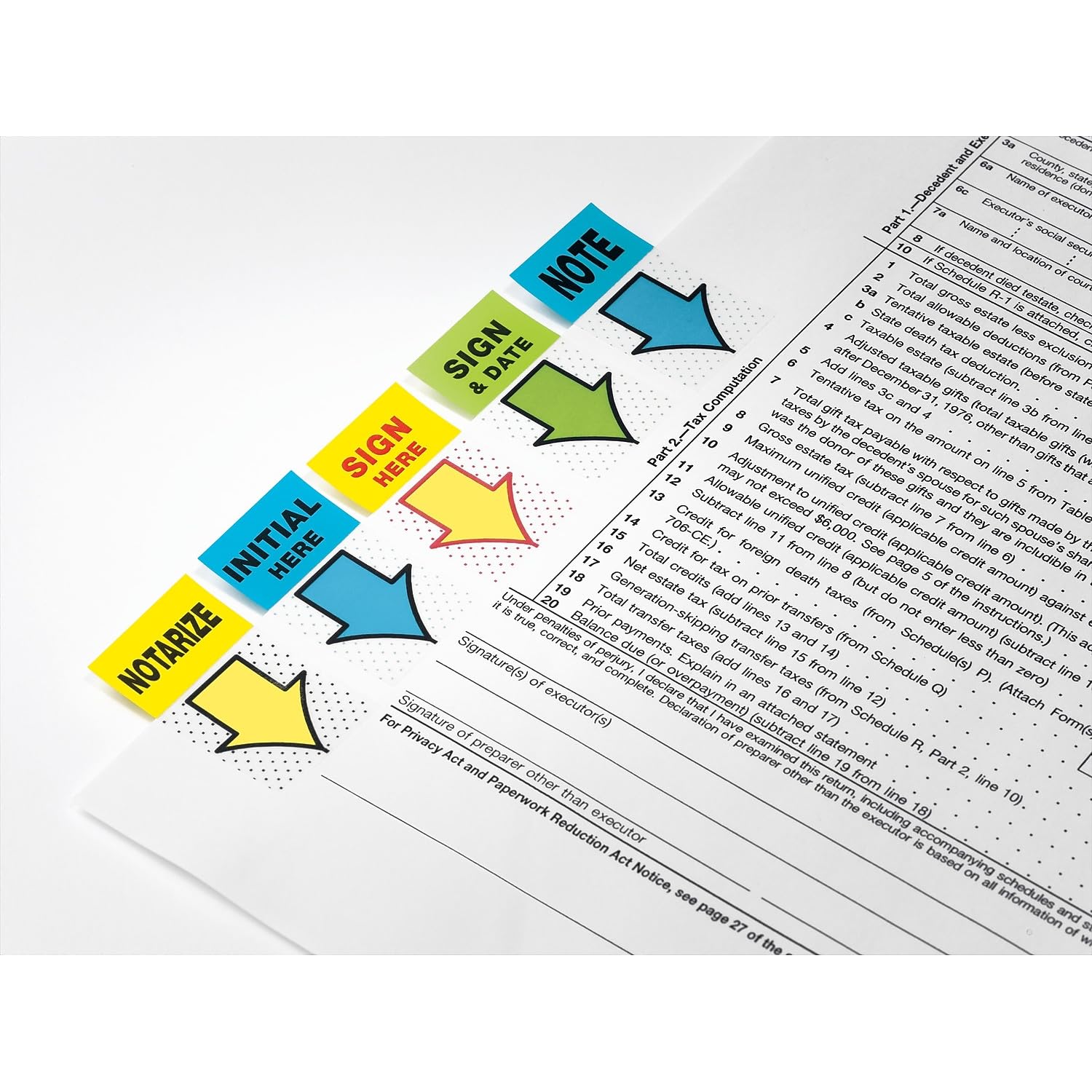 Post-it Printed Message Flags, Sign Here, 1 Inch Yellow, 12 Dispensers of 50 Flags