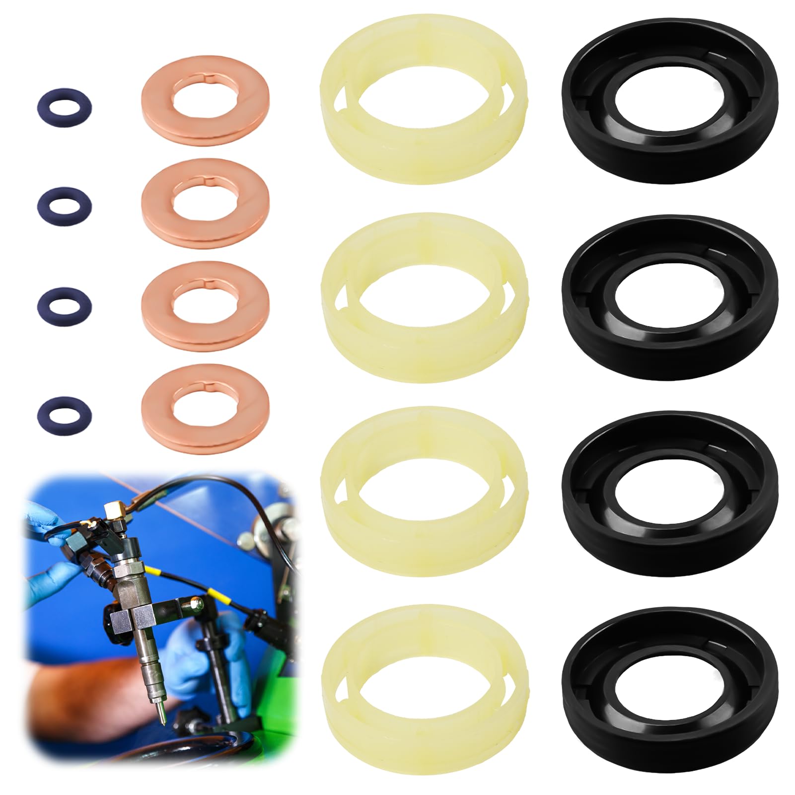 Kit Guarnizioni Iniettori 1.6 HDI - 16 Pezzi, Compatibile Con Fiat, Peugeot, Ford, BMW, Volvo - Foto 9