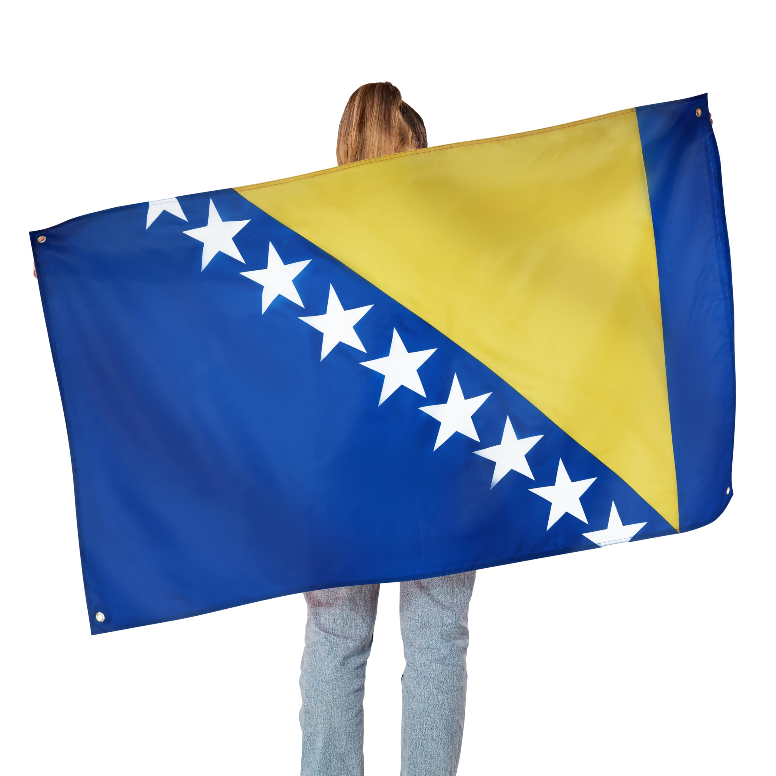 Runesol Bosnia and Herzegovina Flag, 91x152cm, 3ft x 5ft, 4 Grommets, Eyelet In Every Corner, Bosna i Hercegovina - Image 2