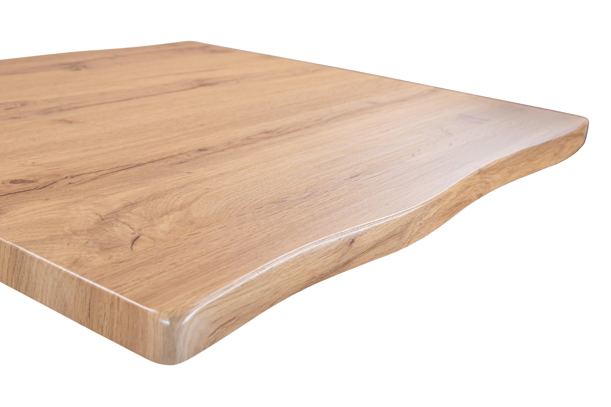 SAM Tischplatte Joan | 60 x 60 cm eckig | Holz | Farbe: Eiche | Baumkante | Holzplatte für Küche & Café