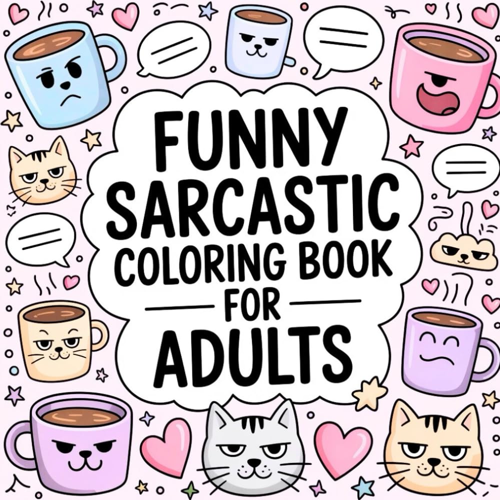 Funny Sarcastic Coloring Book for Adults: Laugh, Relax, and Color Away Life’s Nonsense — The Perfect Gift for Coffee Lovers, Cat People, and Anyone Tired of Adulting