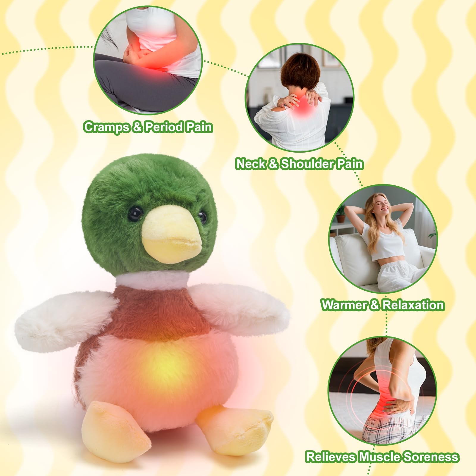 SpecialYou 25,4 cm mikrowellengeeigneter und gewichteter Stockenten-Plüsch, beheizte Stockente, duftend, Stofftiere, Plüschtier für Wärme und Komfort, Plüsch-Geschenk für Kinder, Geburtstag