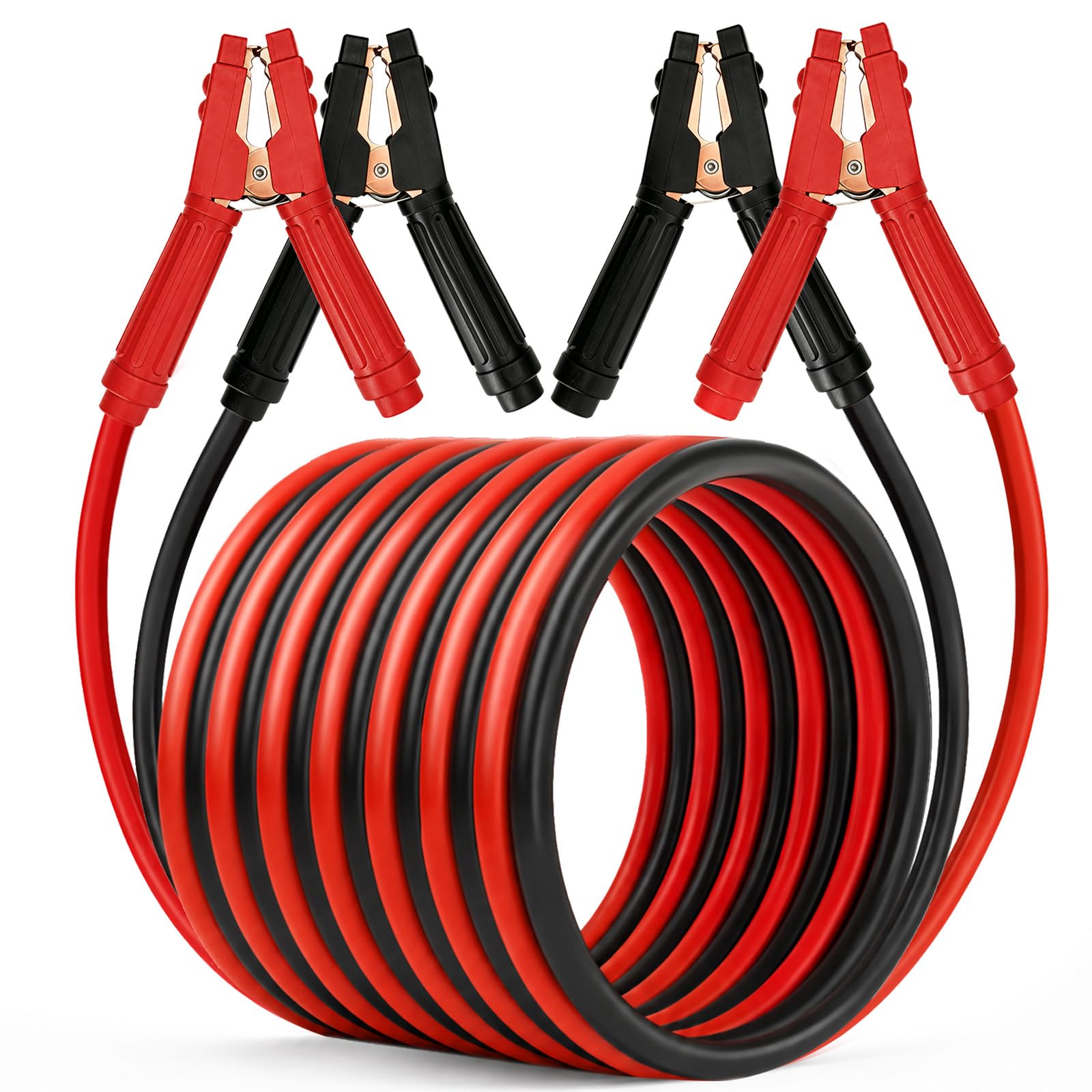 FIERYRED Câbles de démarrage à connexion rapide de calibre 1 7,6 m, câbles de démarrage robustes 1000 A avec sac de voyage, câble de démarrage de batterie pour camion, camions diesel, SUV et voiture