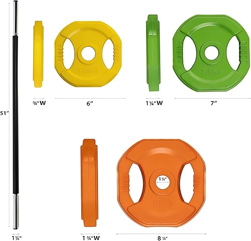 Miniatura 6 de AmStaff Fitness Juego de bombas corporales cardiovasculares, pesas ajustables para entrenamiento en casa y gimnasio (disponible en plato y juego)