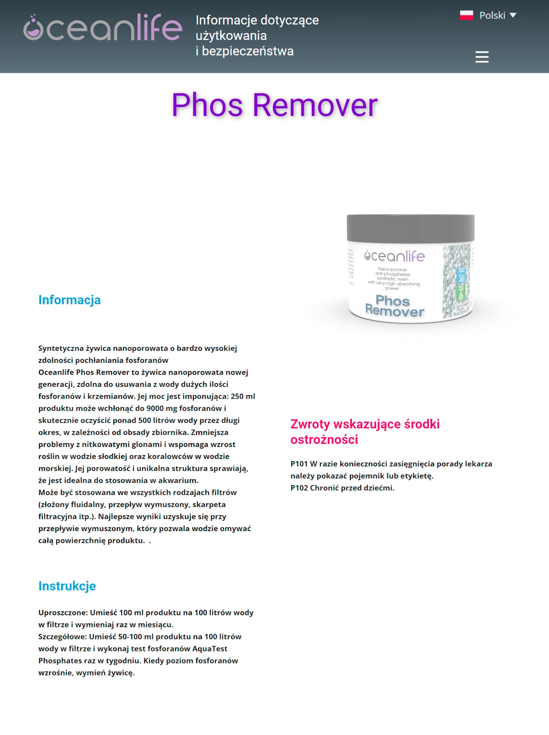 Oceanlife Phos Remover - 5000 ml - Resina Sintetica per la rimozione di Grandi quantità di fosfati e silicati in Acquario