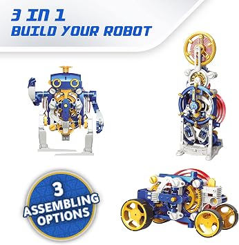 Xtrem Bots - Robotics Workshop | Robot for Kids | Kit 12 Robots in 1 | Robot Kids 8 Years old | Robotics for Children 10 Years old (Build your own 3 in 1 robot)