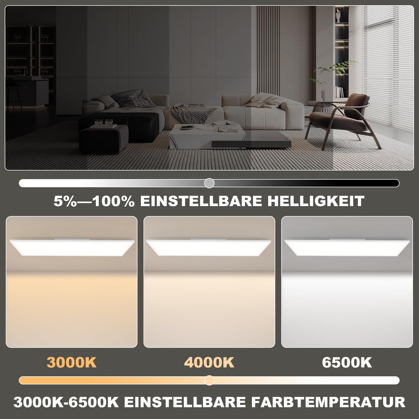CBJKTX LED Panel 120x30 Dimmerabile - Pannello a Soffitto Lungo Plafoniera | Piatta RGB Cambio Colore Ufficio con Telecomando Lampada da Ufficio 36W Plafoniera per Sala da Pranzo Stanza dei Giochi