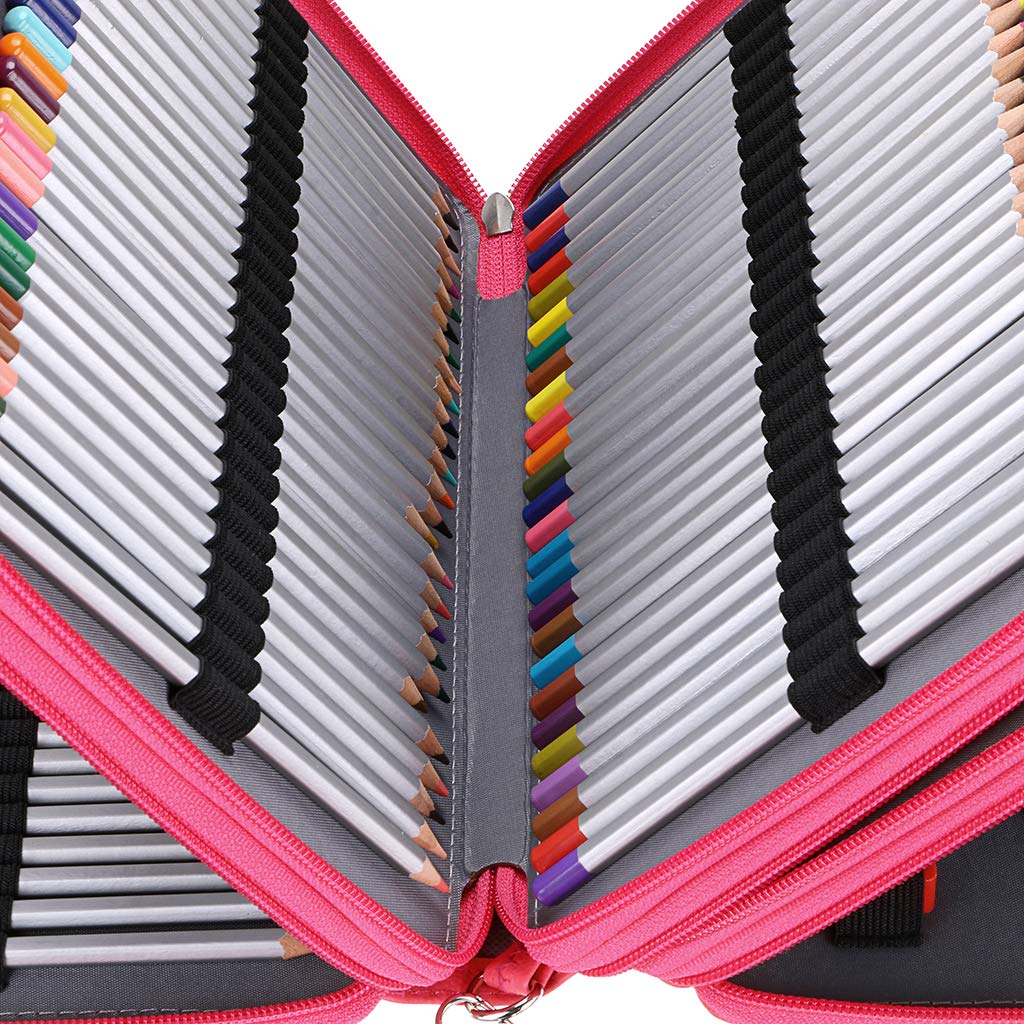 SUMNACON Astuccio 200 matite organizer, organizer per matite colorate con grande capacità e supporto per scuola, ufficio, viaggio, regalo per famiglia e amici, Blu, m, Fashion