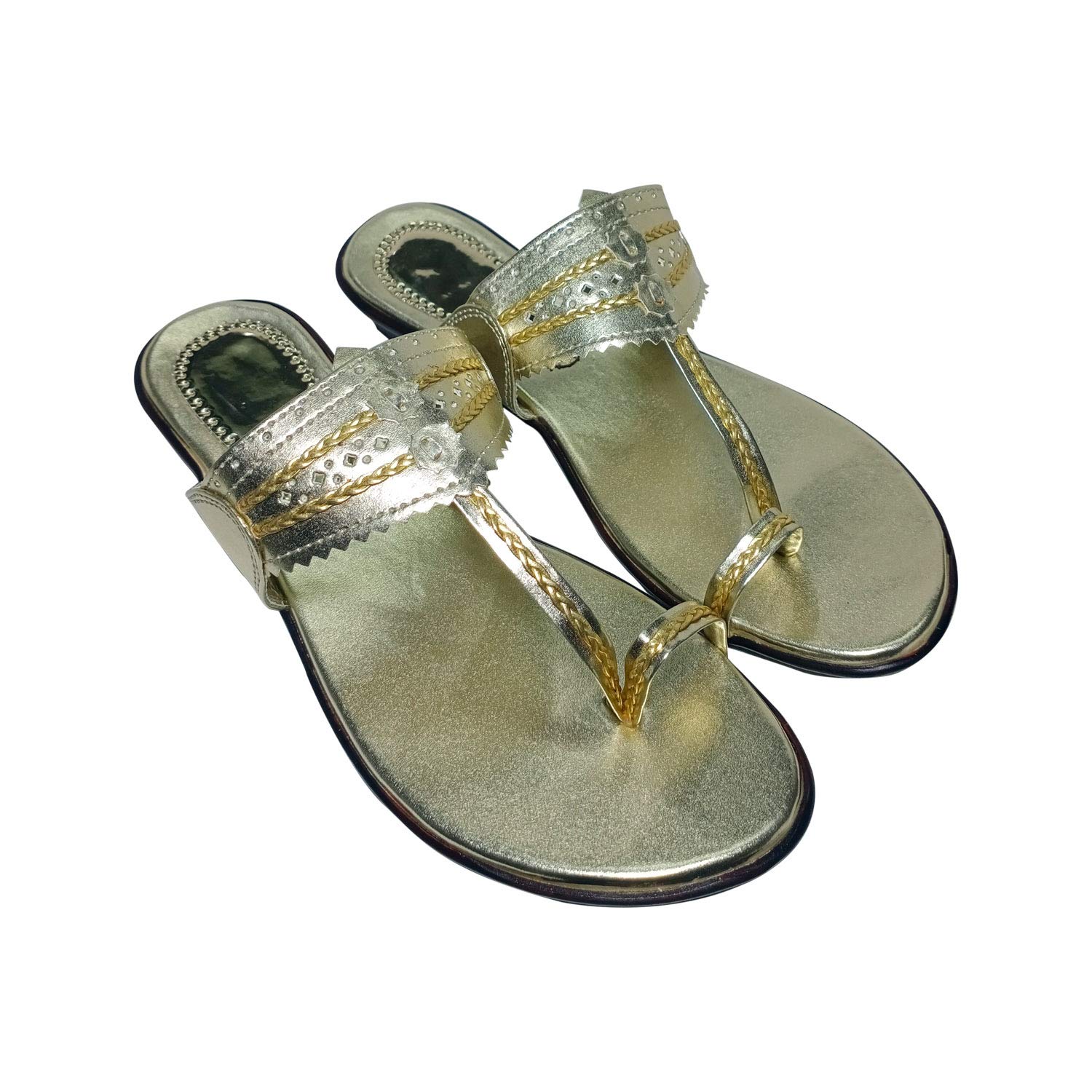 shubhsaanvi Stylish Casual Low Heel Golden Slipper for Girls and Women (B09XVGRYF8) Amazon Price History, Amazon Price Tracker