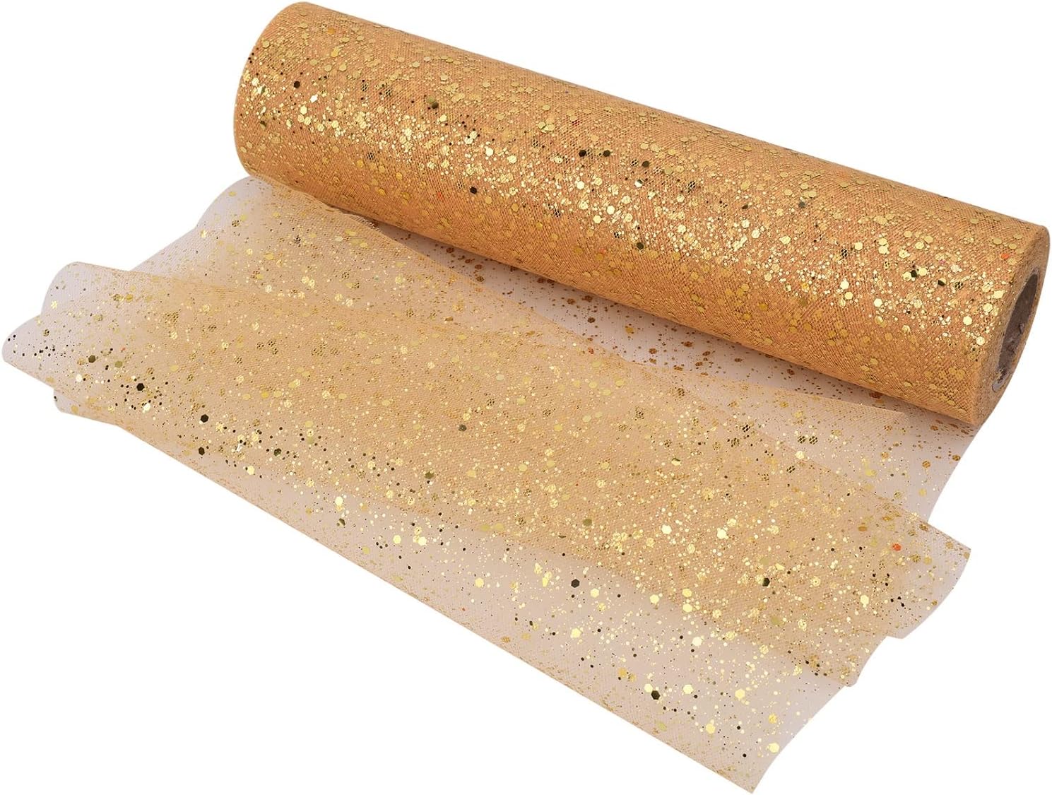 Trimming Shop 11 Inch x 27 Yards Tulle Fabric Roll Sparkle Sequin Glitter Mesh Fabric for DIY Tutu Skirt Wedding Decoration - Image 5