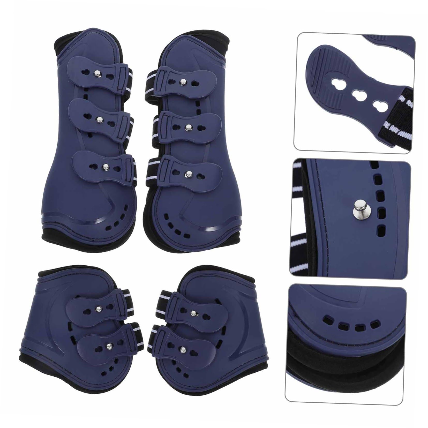 POPETPOP 4piezas Botas para Patas De Caballo Protectores para Tendones Botas Deportivas para Caballos Protección para Patas De De Obstáculos Color Azul Mediana