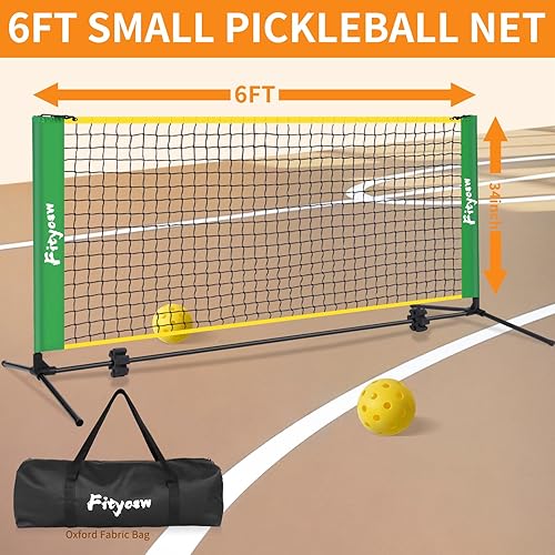 Miniatura 2 de Red de pickleball pequeña de 6 pies para exteriores, red de práctica para interiores y exteriores, equipo de ayuda para entrenamiento