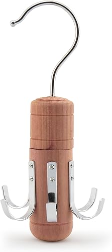 HANGERWORLD Organizador de cinturón giratorio de cedro para colgar en el armario para cinturones y lazos