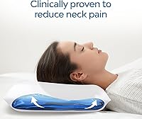 Vista 4 de Mediflow Almohada de agua de espuma viscoelástica de gel refrescante, almohada ajustable para aliviar el dolor de cuello, almohada para dormir