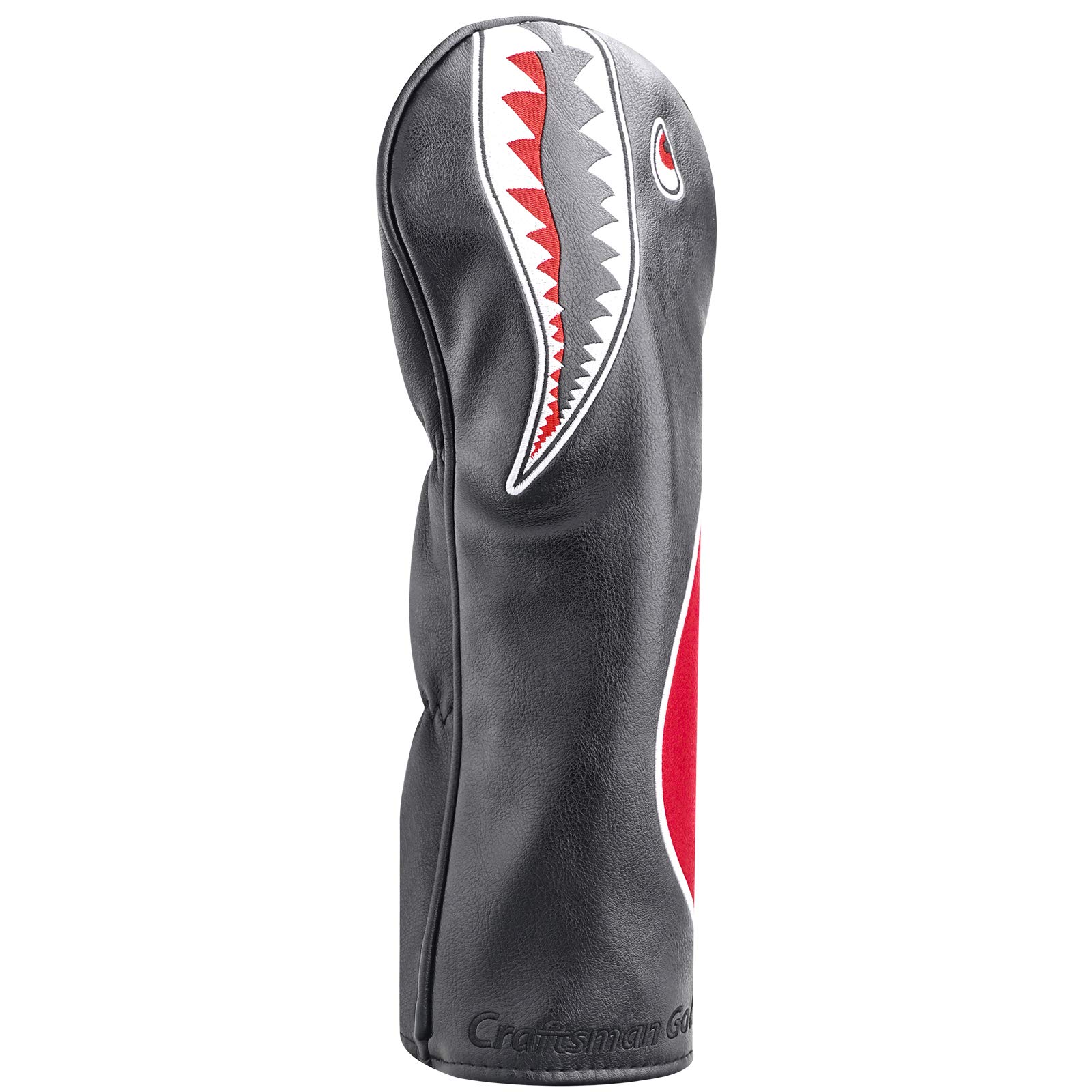 Craftsman Golf Shark Black and Red Driver Fairway Wood Rescue Hybrid Blade Putter Cover Headcover
