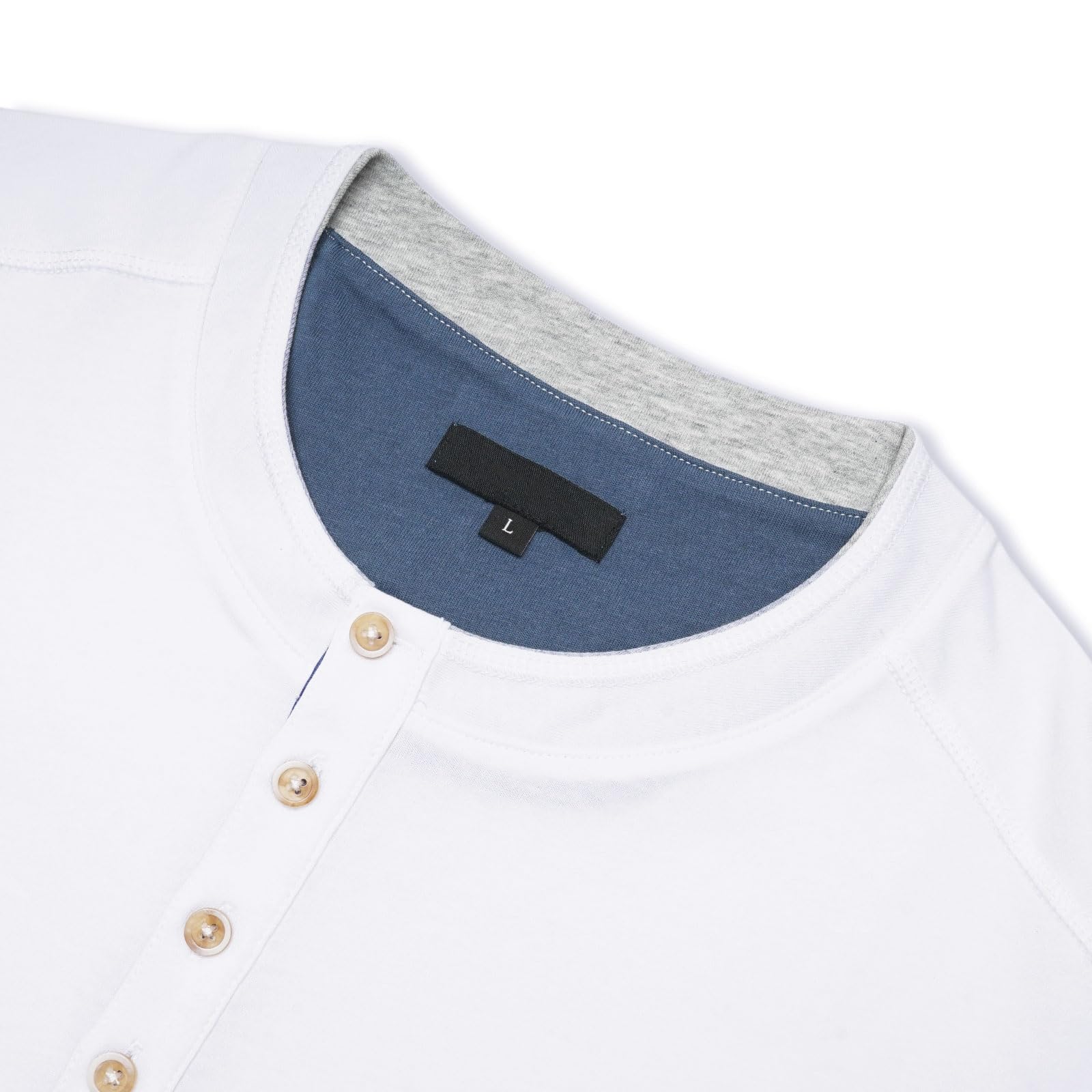 Camisetas Henley de algodón de manga larga para hombre, estilo casual, camisetas clásicas básicas, color liso, con botones