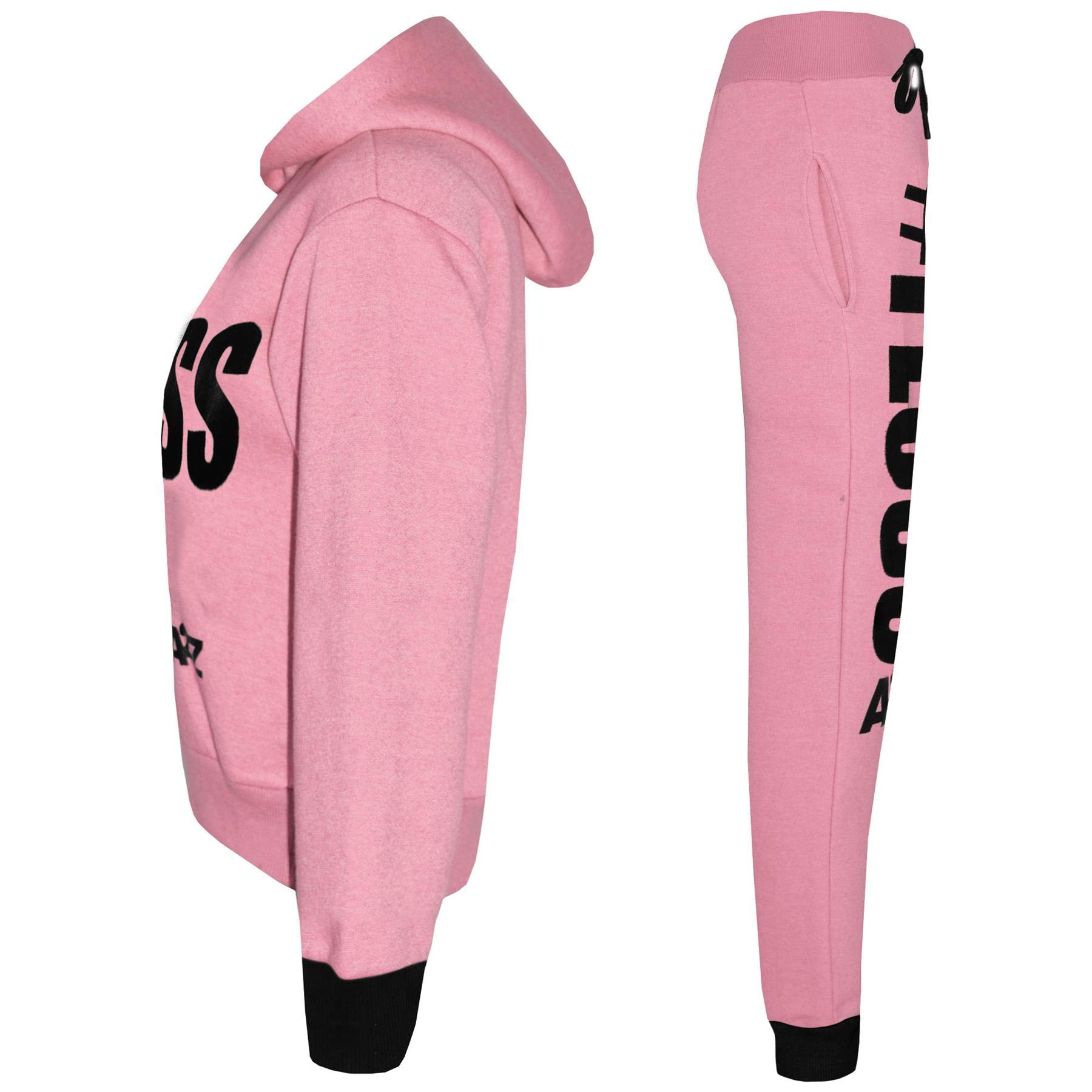 A2Z 4 Kids Mädchen Trainingsanzug Floss Crop Top Jogger Set Zweiteiliges Activewear Outfit Fleece - T.S Crop #Floss Baby Pink 11-12