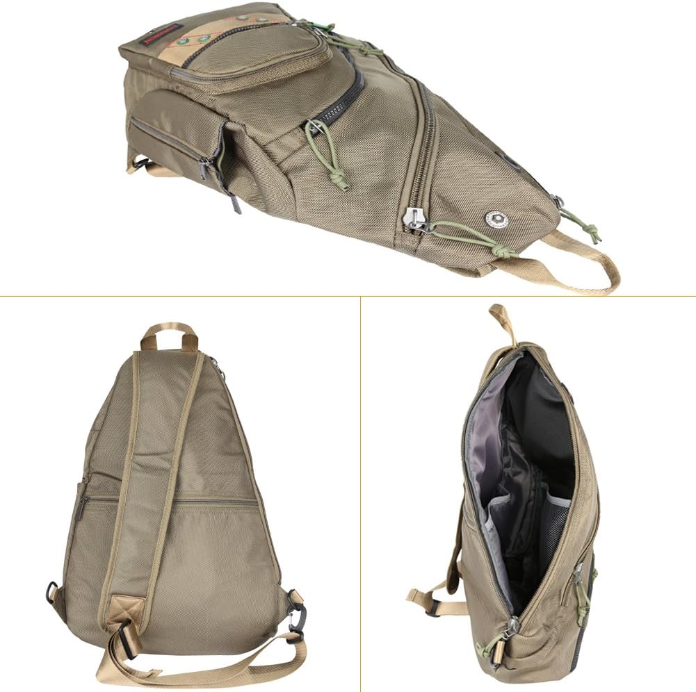 Larswon Sling Backpack, Sling Bag Laptop, Crossbody Bag Men, Shoulder Bags Green