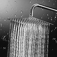 Vista 22 de NearMoon - Cabezal de regadera grande de acero inoxidable cuadrado de lujo en cascada, para instalar en el techo o la pared