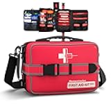 Advanced Comprehensive First Aid Kit with Well Organized Labelled Compartments Removable MOLLE System First Aid Trauma Kits for Car, Home,Camping, Office and etc.-401 Piece