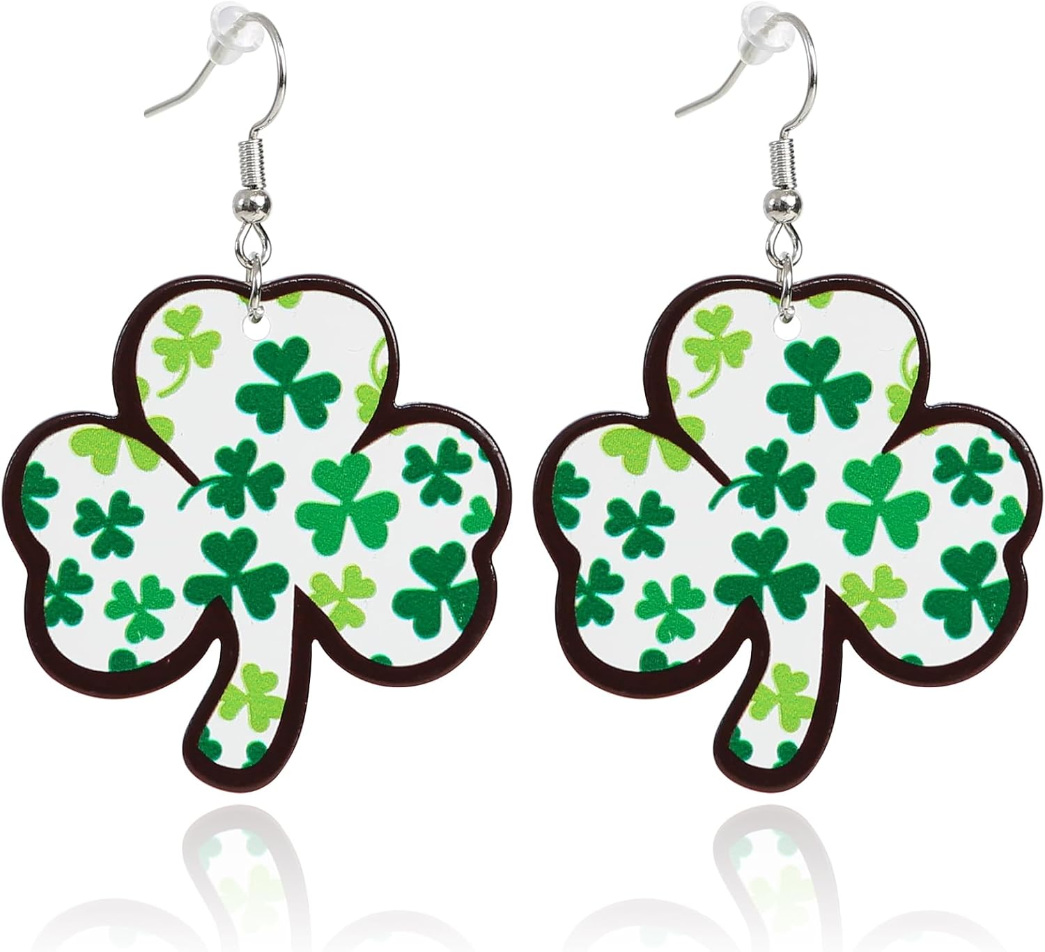 St. Patrick's Day Earrings for Women Green Shamrock Dangle Earrings Lucky Clover Leaf Irish Holiday Jewelry Accessories