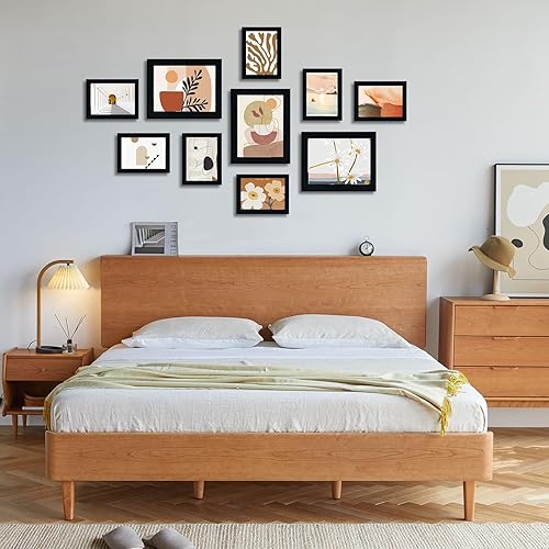 Miniatura 6 de Juego de 5 portarretratos de 4 x 6 pulgadas, marcos de fotos de madera para fotos de 4 x 6 pulgadas, galería de pared, marcos negros de 4 x 6