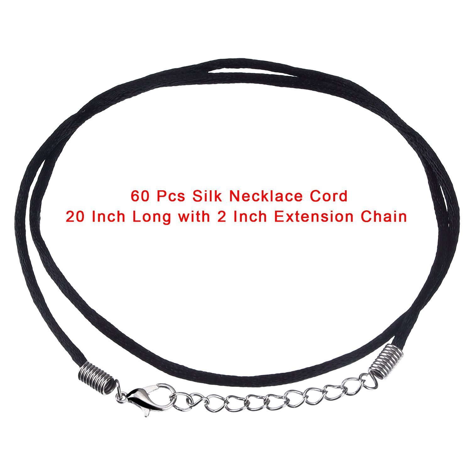 Amazon.com: Outus 60 Pieces 2.0 mm Satin Silk Necklace Cord 20