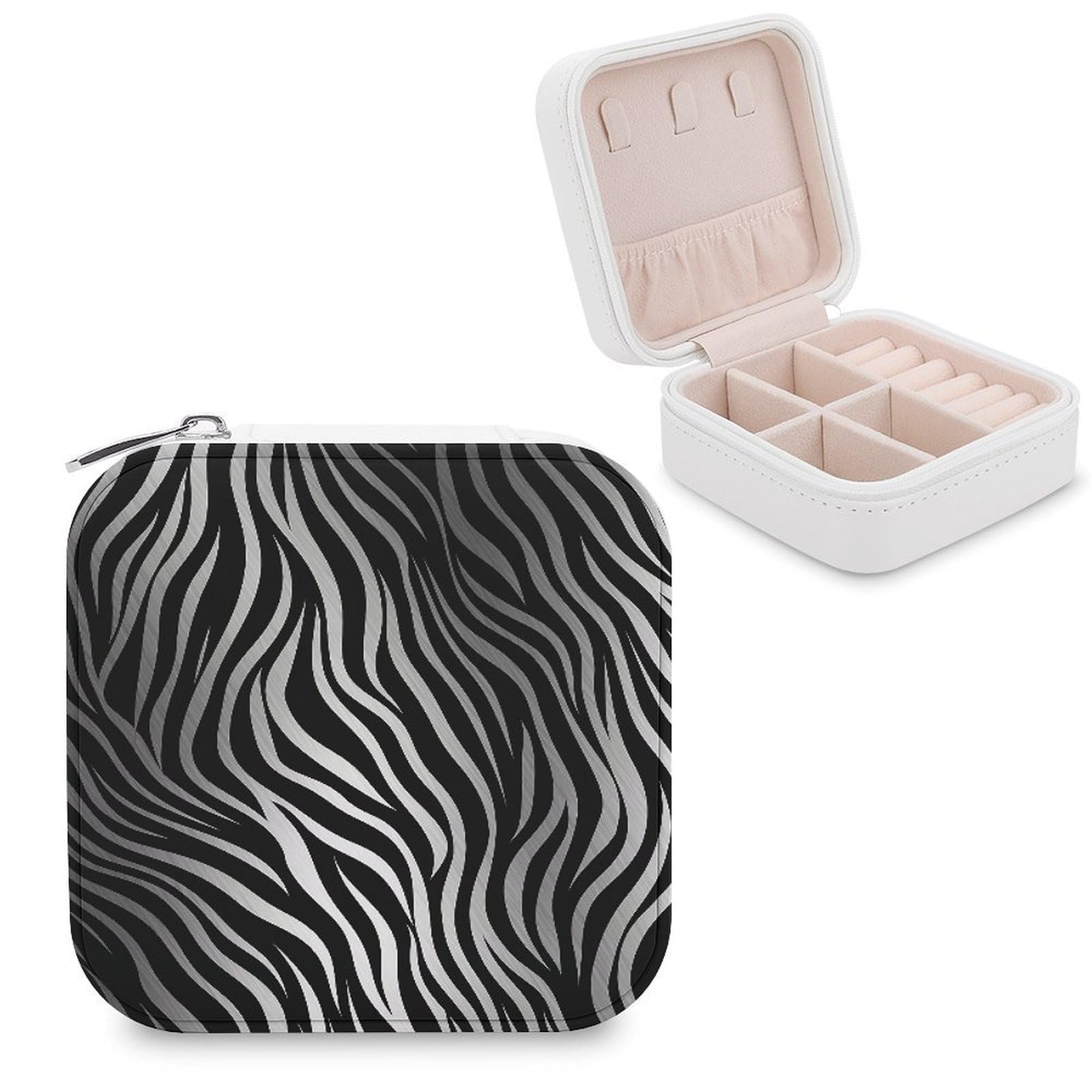 VstaDank Zebra Print Jewelry Box Beautiful Portable Ring Boxes Cute Large-Capacity Jewelry Case Jewelry Organizer for Mothers Gifts for Earrings Rings Hand Bracelet