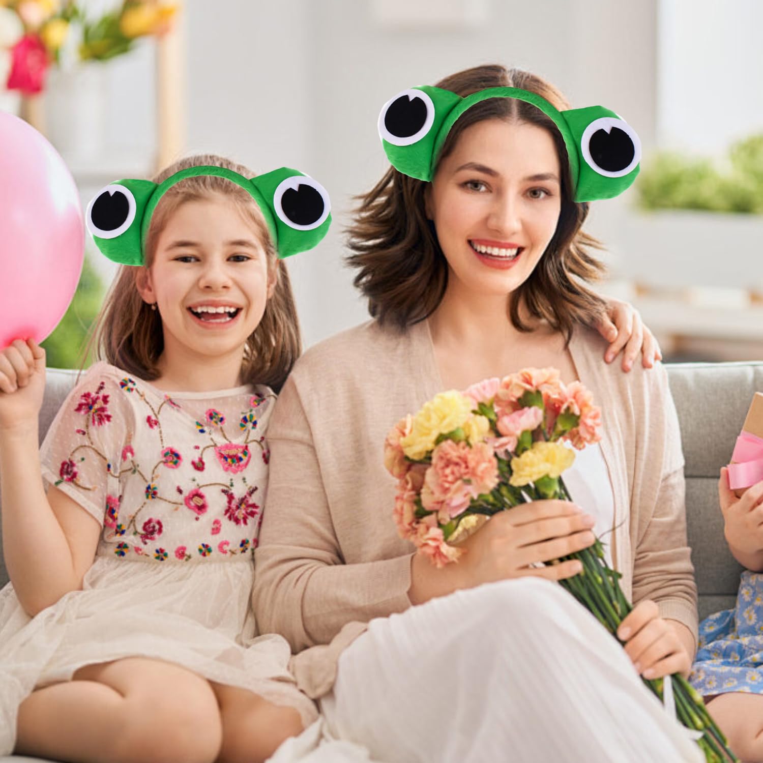 DVOFU 2Pieces Frog Eyes Alice Hair Band Plush Animal Hair Hoops Cute Halloween Hair Accessories Masquerade Supplies for Women Cosplay Themed Party Props - Image 3