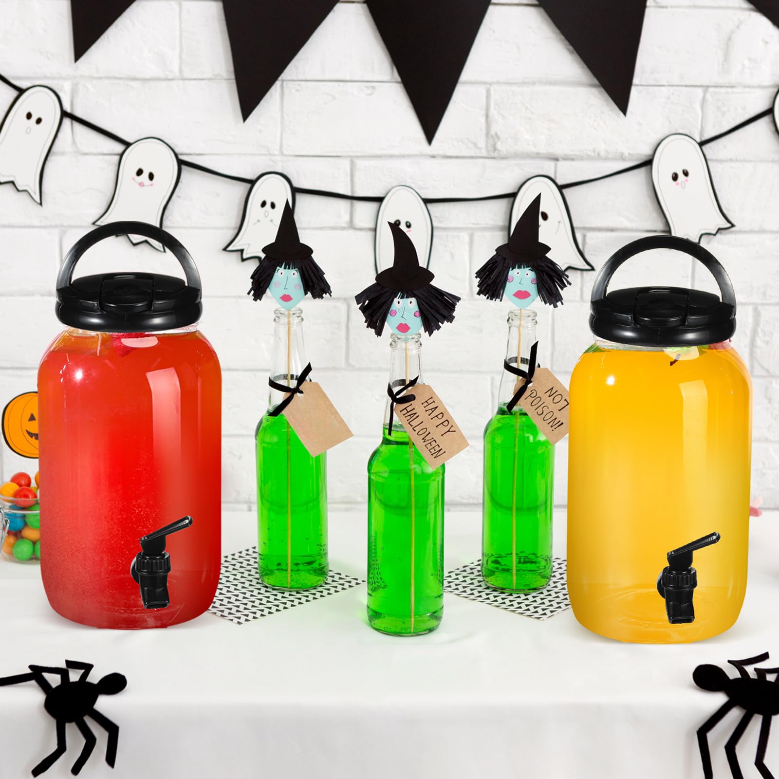 Tanlade Dispensador de bebidas de plástico con soporte, dispensador de bebidas con base de metal resistente, dispensadores de jugo para fiestas, tarro de limonada con espiga para encimera de bodas,