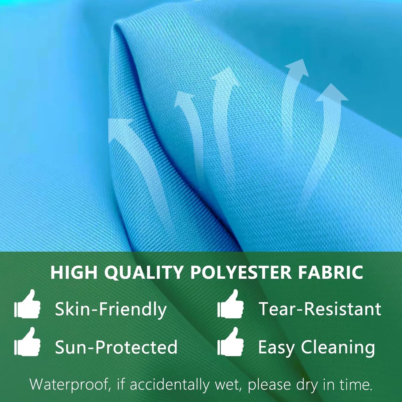 Housse de coussin de rechange pour fauteuil suspendu avec fermeture éclair et tissu parapluie Bleu Ciel 74x229 cm