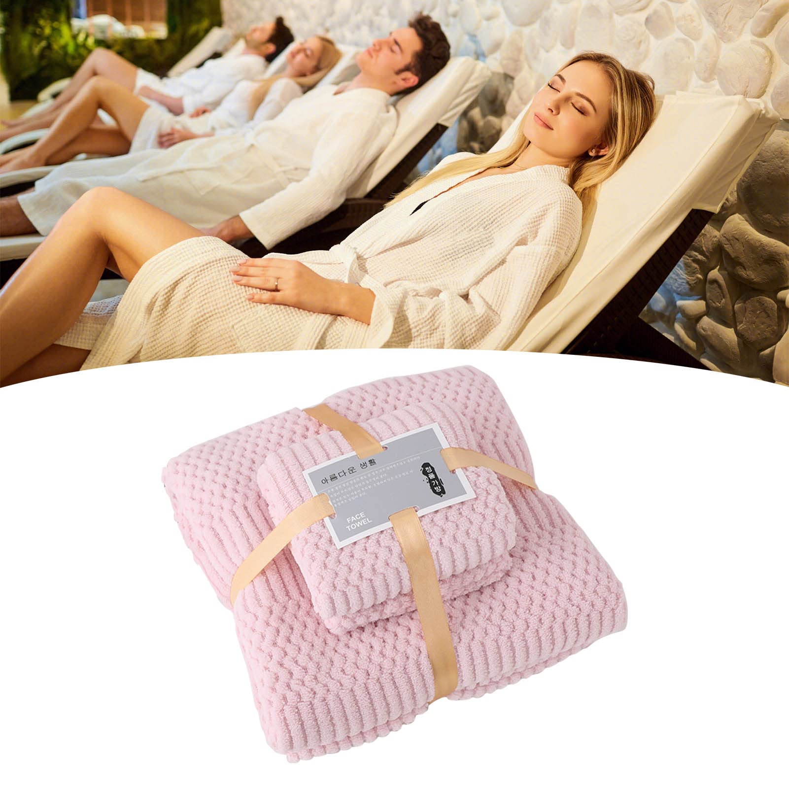 Korallenvlies Handtuch-Set – Super Weich & Saugstark, Inkl. 1 Handtuch & 1 Badetuch, Perfekt Für Bad, Strand & Sport (Rosa)
