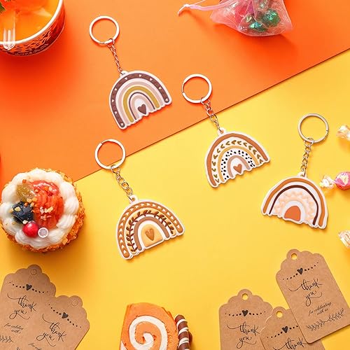 Miniatura 6 de Hicarer 36 juegos de mini llaveros de arcoíris, bolsas de organza para cumpleaños, novia, baby shower, boda, regalos de invitados bohemios,