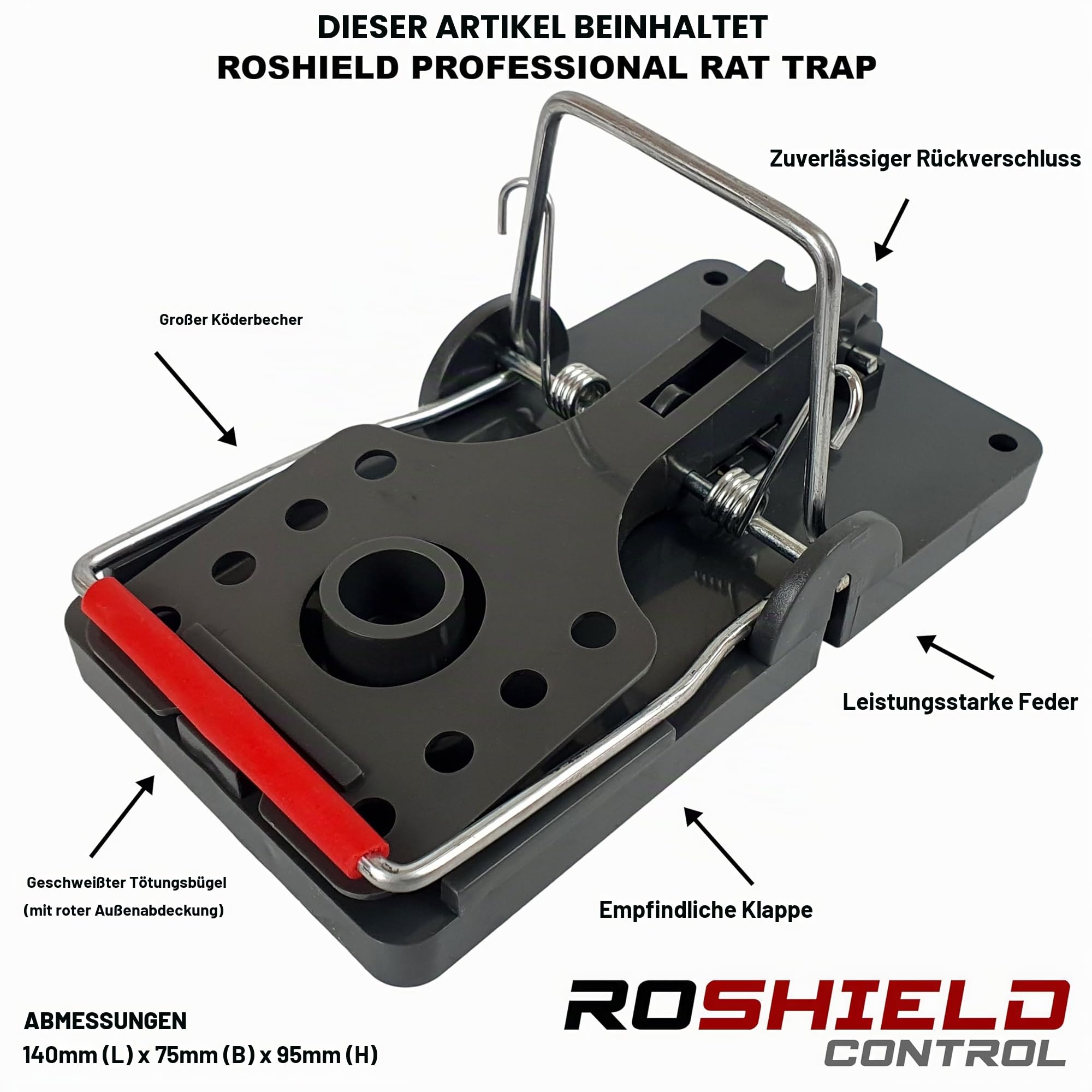 Roshield 2 x Schutzbox für Externe Rattenfallen - Nager- und Schädlingsbekämpfungsset für den Garten, giftfrei - Grüne Profi-Qualität