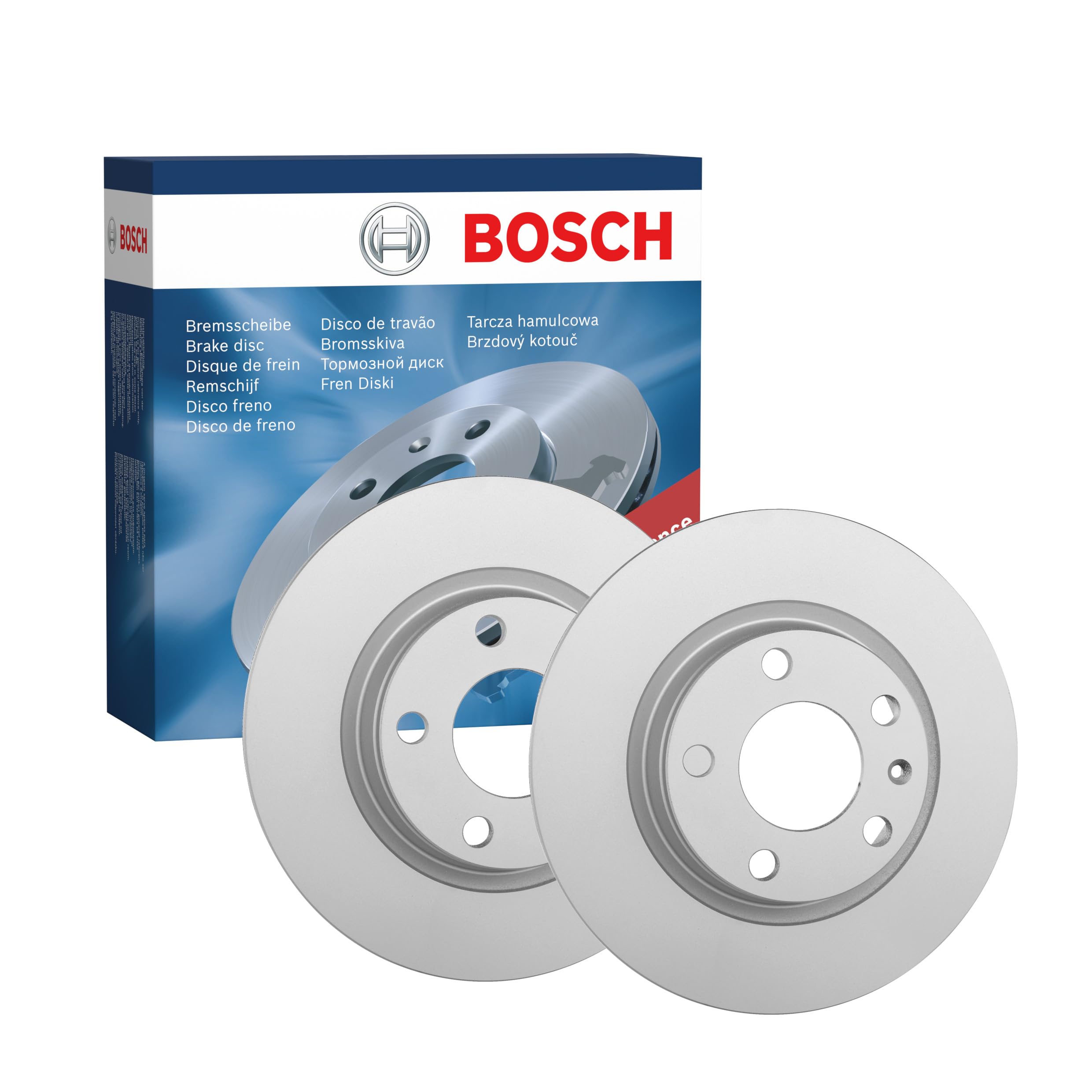 Juego de 2 Discos de Freno Bosch BD768 - Discos Ventilados, Alto Contenido en Carbono, 280 mm – Eje Delantero – Certificado ECE-R90 – Excelente Refrigeración y Reducción de Ruido, Anticorrosión