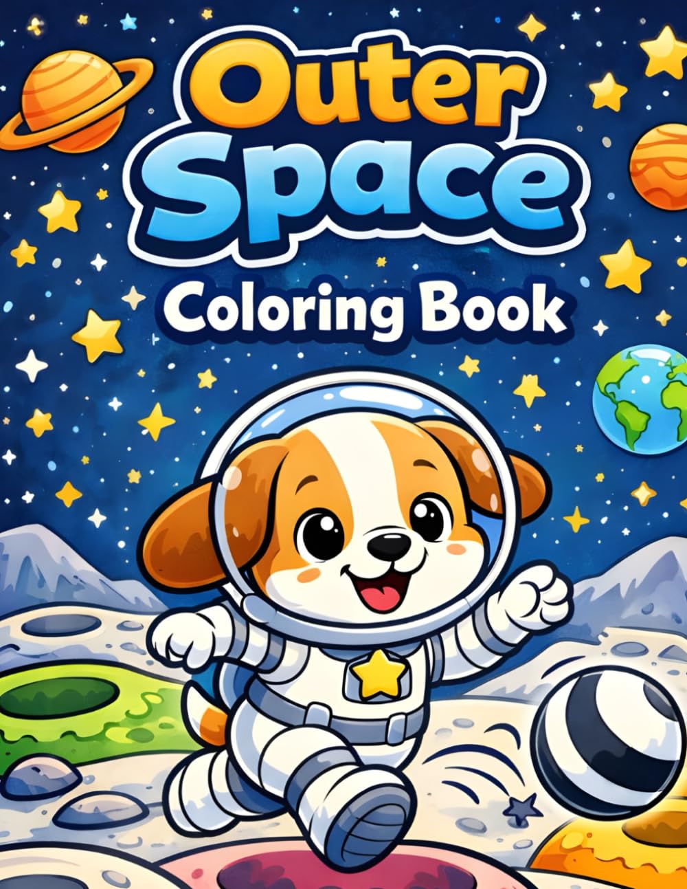 Outer Space Coloring Book: Fun Space Adventures with Rockets, Astronauts & Planets