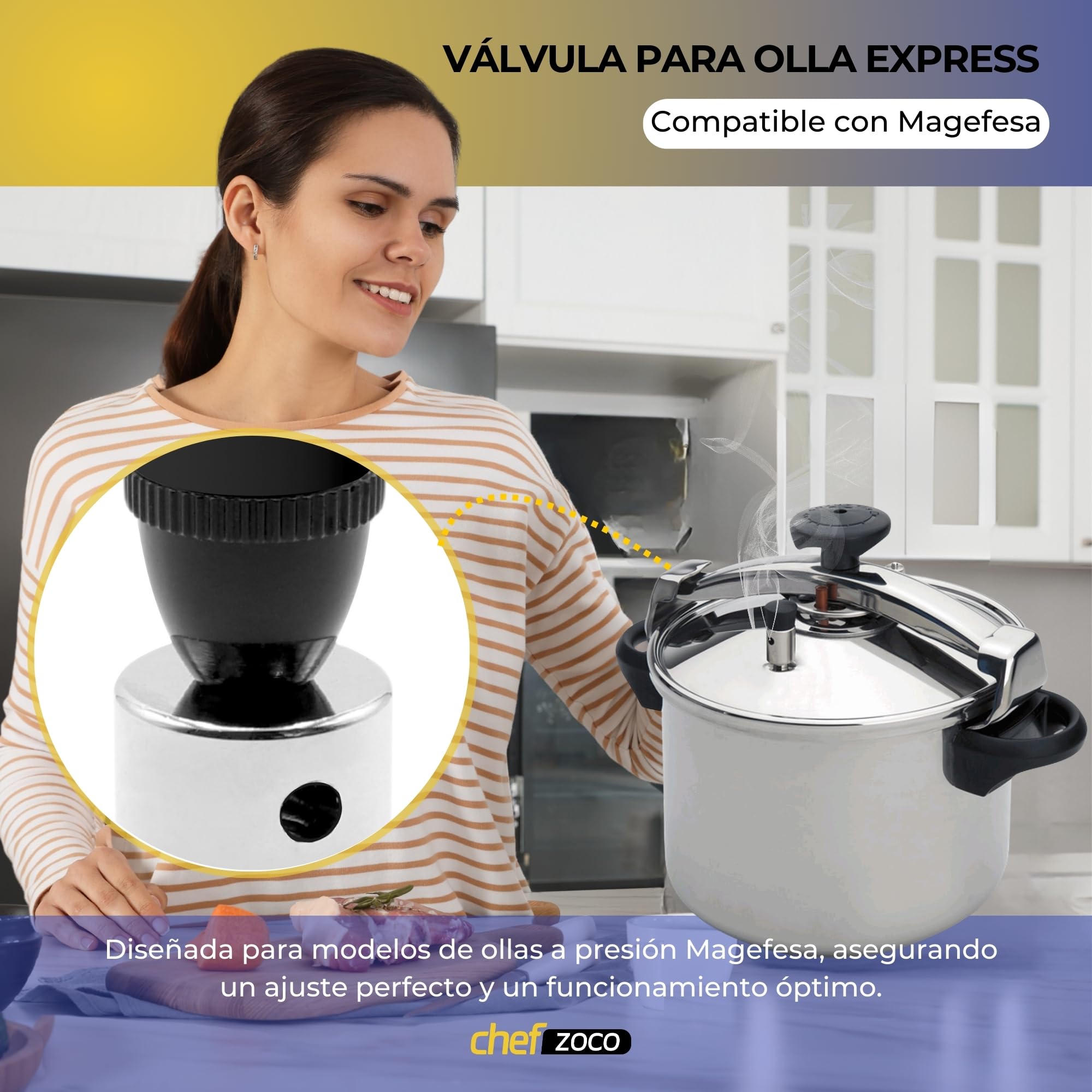 Válvula para Olla Express Magefesa, Válvula de Seguridad para Olla a presión, Válvula de liberación de presión, Pitorro de presión, Compatible con ollas Express Magefesa - imagen 2