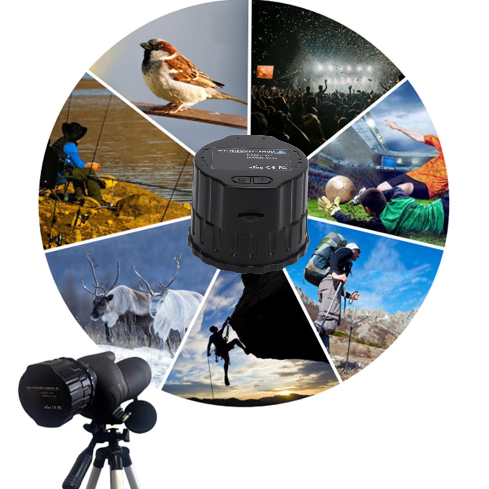 Elektroniczny Okular WiFi, Elektroniczna Kamera Okularowa 2K WiFi 4MP, Cyfrowa Kamera Teleskopowa do Astrofotografii Planetarne Obserwowanie Ptaków, Obsługa Zdalnego Podglądu